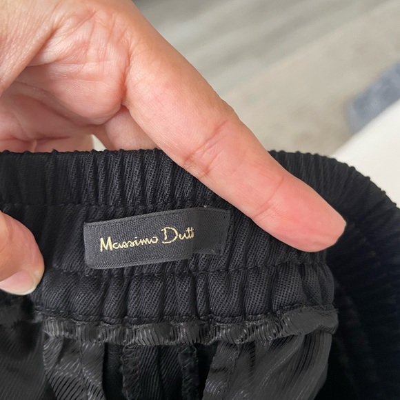 Massimo Dutti Black Wide-Leg Ankel Cropped Pants - Picture 4 of 5